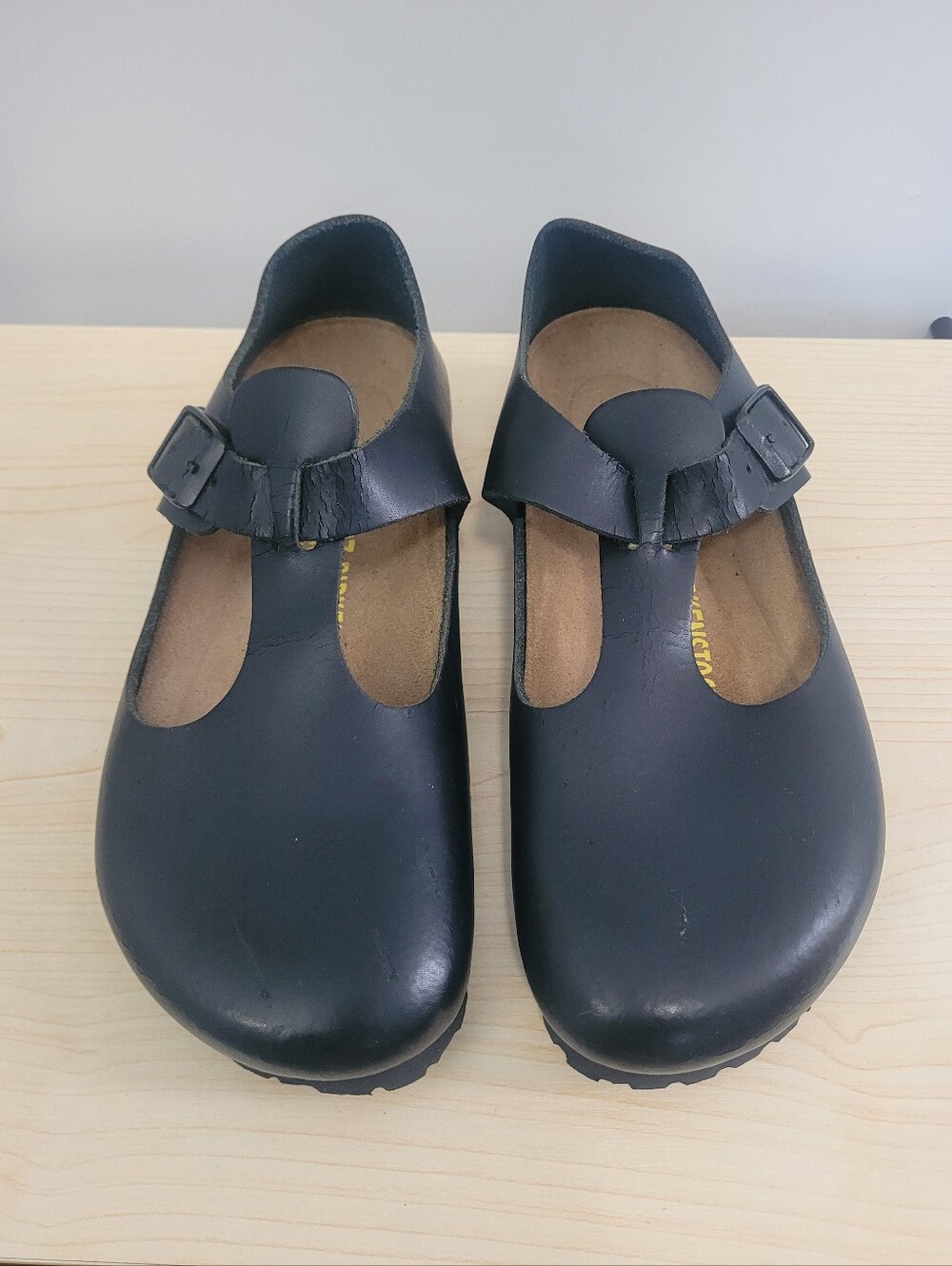 Rare Birkenstock Paris Leather Mary Jane Clogs